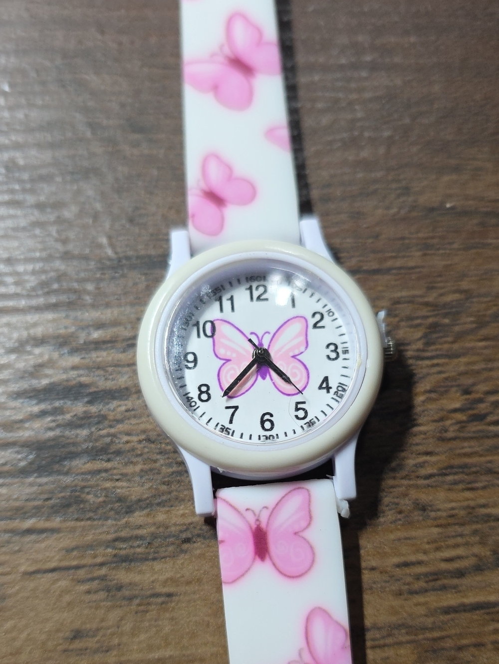 Kids Butterfly Analog Watch - Pink & White